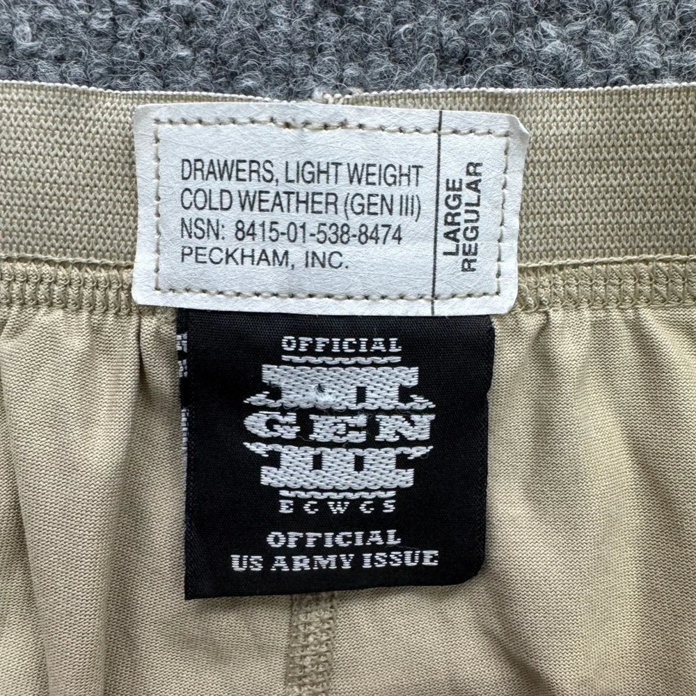 ADS Tactical Gen III ECWCS Level 1 Base Layer Pants Mens L Tan Thermal‎ Running